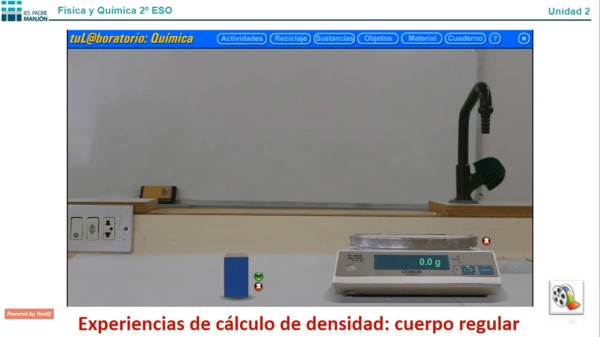 Laboratorio virtual. Cálculo de la densidad de un objeto con forma regular